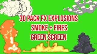 30 PACK FX!!! Fires + Smoke Explosion Green Screen || by Green Pedia