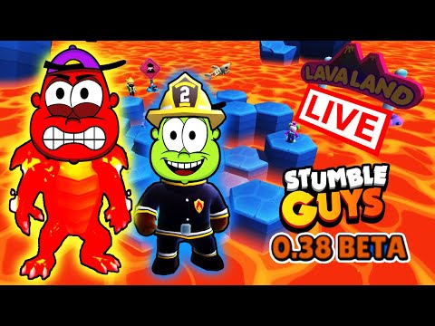 🔴 LIVE JOGANDO LAVA LAND 🔥 STUMBLE GUYS 0.38 AO VIVO - NOVO MAPA