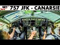 Piloting BOEING 757 into JFK Runway 13L | Cockpit Views