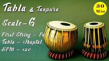 G Scale Tabla & Tanpura | Taal - Jhaptal (10) | BPM - 120