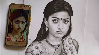 Rashmika Mandanna Drawing Step By Step