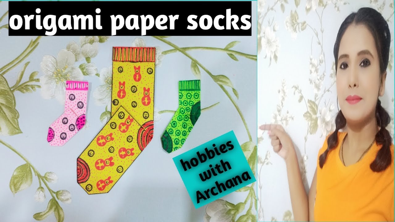 Origami paper socks,DIY paper socks crafts,how to make paper socks