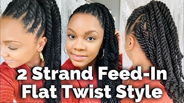 Feed-in Flat Twists Style w/ Marley Hair Extensions