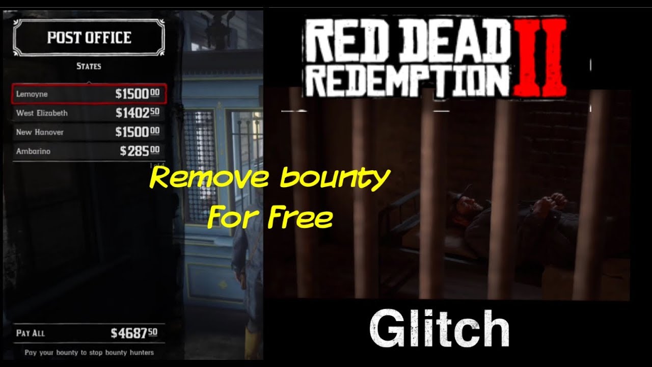 forfader dilemma deres HOW TO REMOVE BOUNTY'S FOR FREE, Red Dead Redemption 2 (NO CHEATS) (GLITCH)  - YouTube