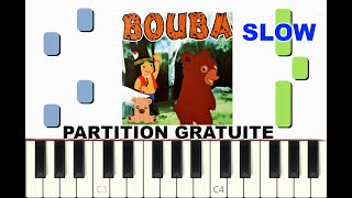 SLOW piano tutorial "BOUBA LE PETIT OURSON", Chantal Goya, partition gratuite (pdf)