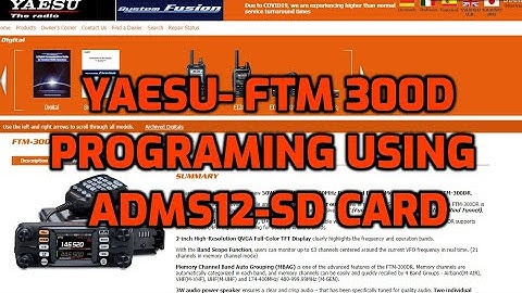 Yaesu FTM300 -Program radio using ADMS12 software and SD card