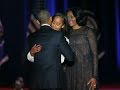 President Obama tears up while thanking Michelle and daughters