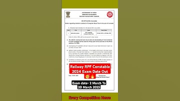 Railway RPF Constable 2024 Exam Date Out🥳|#rrbrpf2024 #railwayrpf #rpfconstable2024 #rpfexamdate