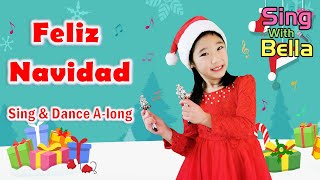 Feliz Navidad with Actions and Lyrics | Kids Christmas Song | Sing with Bella Resimi