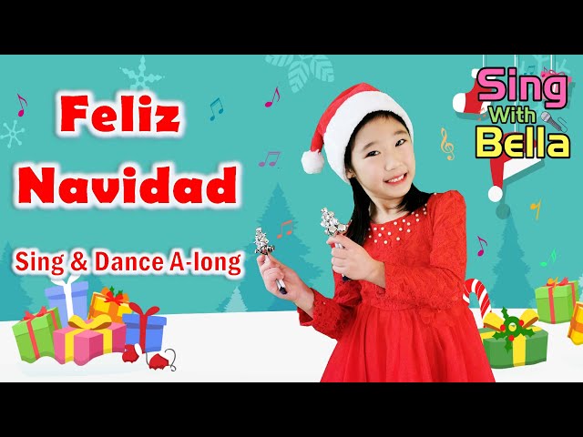 Feliz Navidad with Actions and Lyrics | Kids Christmas Song | Sing with Bella class=