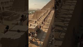 Ancient Egypt documentary, giant pyramids under construction, thousands of workers