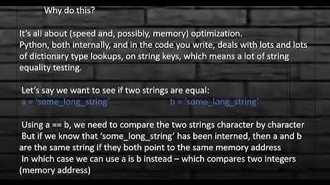 P1 EP23 Python Optimizations String Interning