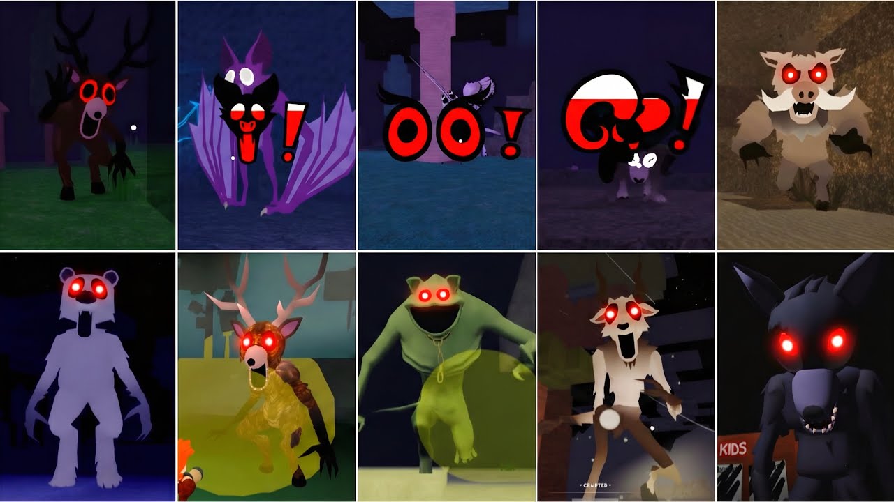 Ram vs Deer vs Bat vs Owl - ALL JUMPSCARES Comparison (99 Nights in the Forest)