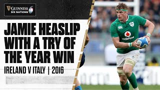 Jamie Heaslip with a World Rugby Try of the Year in 2016 | Guinness Six Nations