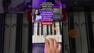 Vampire Piano Easy Tutorial By Olivia Rodrigo 🧛‍♀️💔 #Shorts #Piano #Vampire