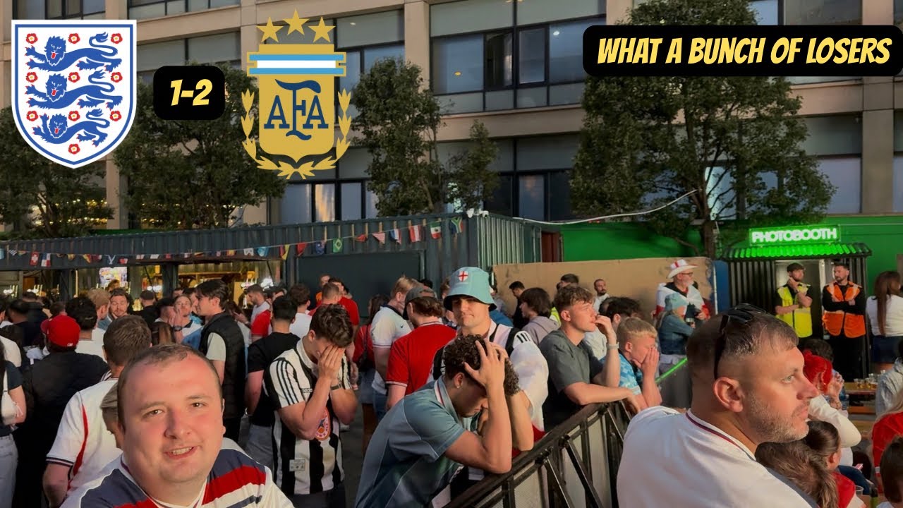 England fans REACT TO LOSING 2-1 AGAINST ARGENTINA IN THE WORLD CUP SEMI FINAL !!!!