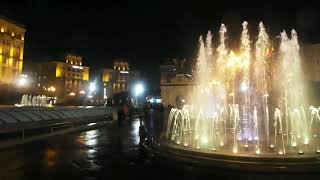 Kyiv. Color music fountains at Maydan (Independence Square)