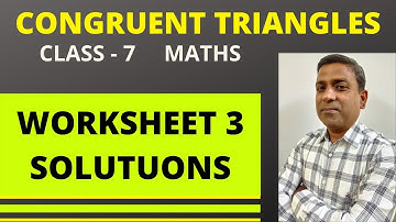 D.A.V. Maths | Congruent Triangles | Worksheet 3 | Class 7 | Chapter 9