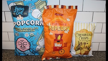 LesserEvil White Chocolate Marshmallow, Trader Joe’s Thanksgiving Stuffing Popcorn, Cornbread Crisps