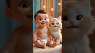Baby And Kitten Very Happy #viral #ai #baby