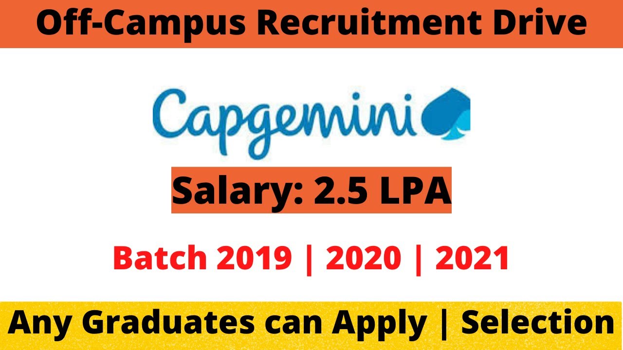 Capgemini Is Hiring For The Role Service desk With 2.5 Lpa | Any 3 Year Graduate
