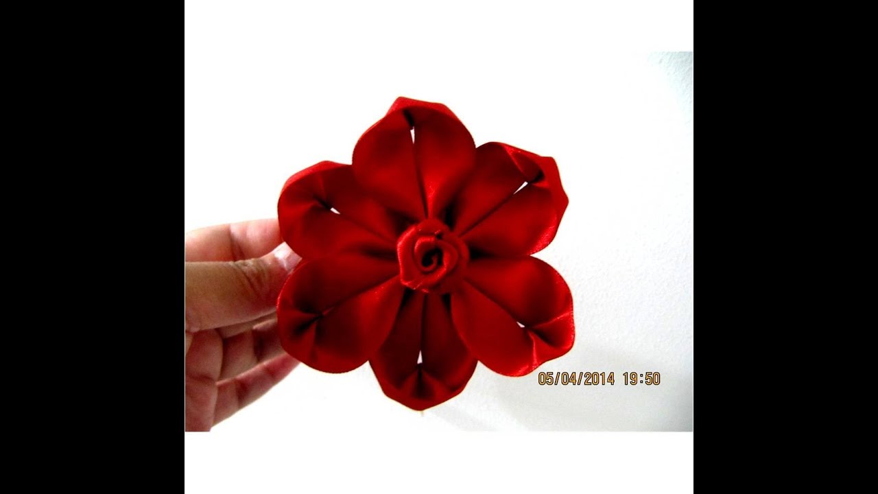 Flores kanzashi six petals flower kanzashi en cintas para el cabello