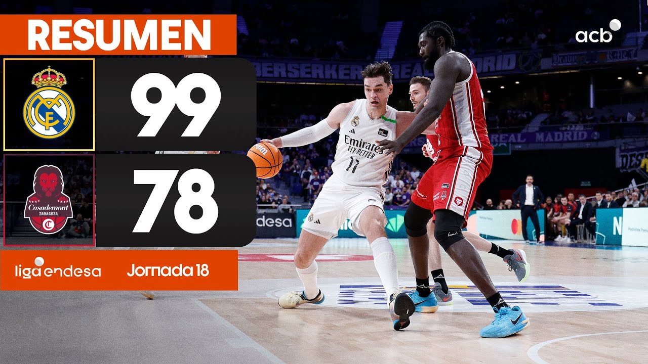 Real Madrid - Casademont Zaragoza (99-78) RESUMEN | Liga Endesa 2025-26