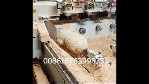 Buddha head milling by 4 axis Rotary cnc wood router machine