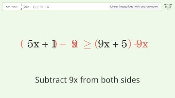 Solving Linear Inequalities: 1/4(20x+4) is Greater Than or Equal to 9x+5