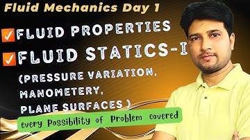 | Fluid Mechanics Day 1 | Fluid Properties| Fluid Statics |