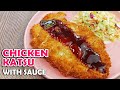 Easy chicken katsu with tonkatsu sauce  japanese chicken cutlet  hungry mom cooking
