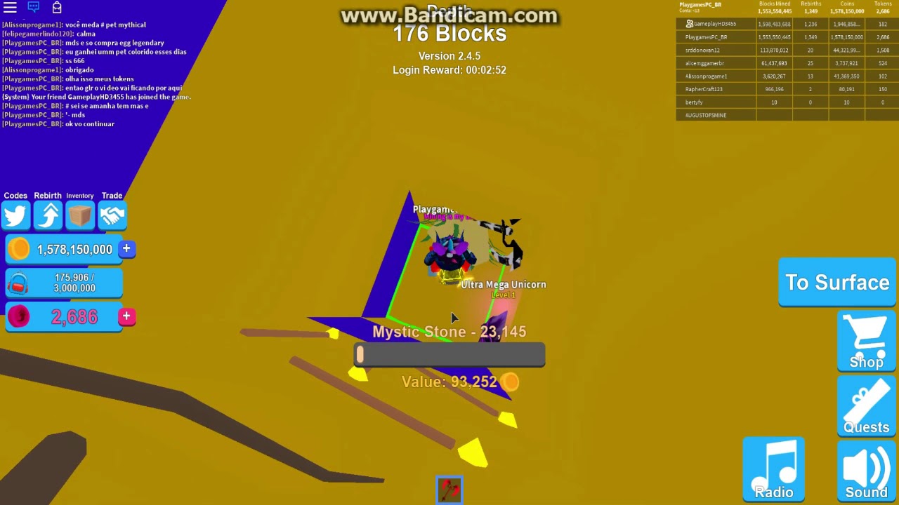 Playgames Roblox BR Mining Simulator Parte 140 (Em Busca Do Pegasus)