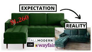 VELVET SECTIONAL UNBOXING FROM ALLMODERN | WORTH IT? by Kelsey 7,384 views 2 years ago 10 minutes, 41 seconds