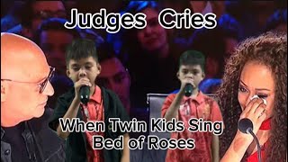 Judges Cries When They Heard Twin Kids Sing Bed Of Roses