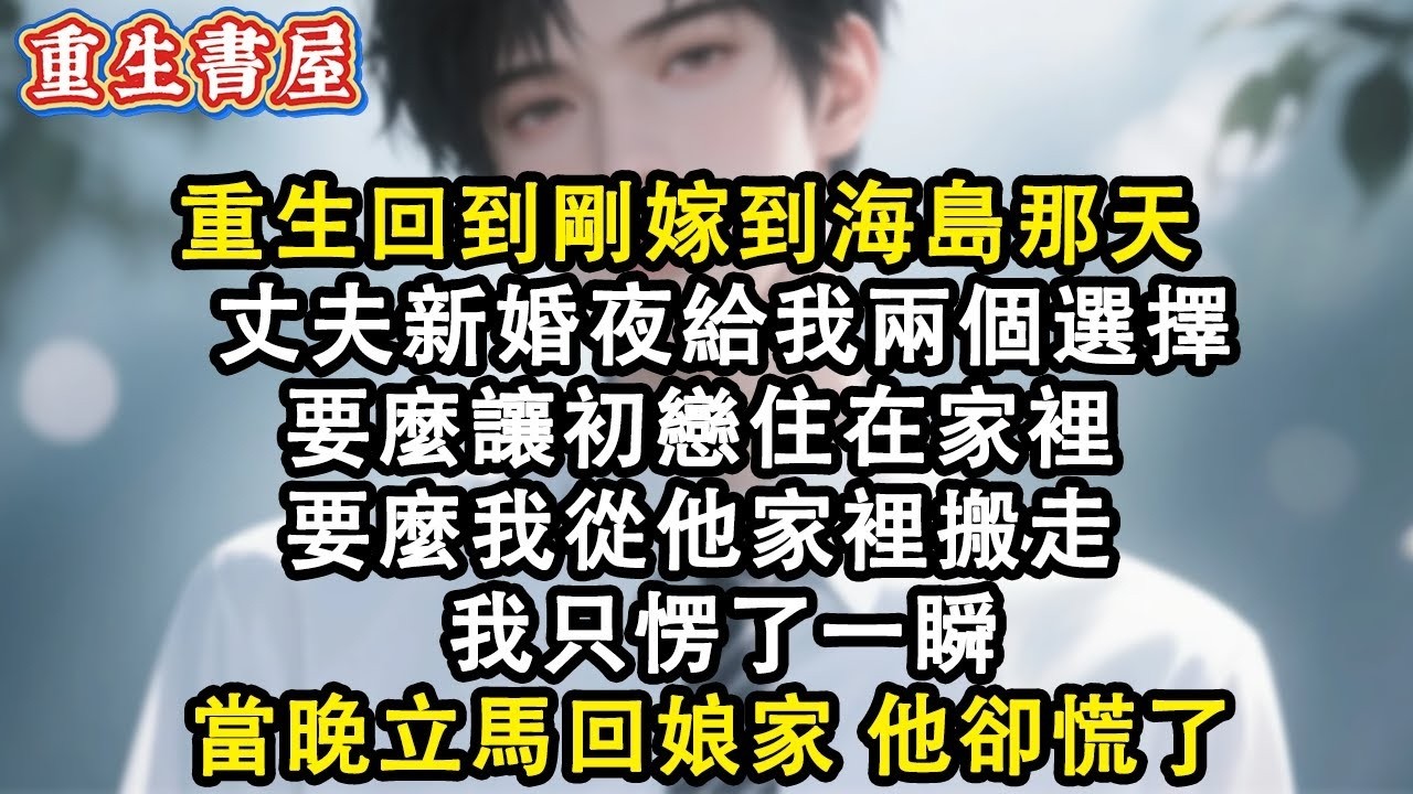 【重生爽文】重生回到剛嫁到海島那天 丈夫新婚夜給我兩個選擇 要麼讓初戀住在家裡 要麼我從他家裡搬走  我只愣了一瞬 當晚立馬回娘家他卻慌了#小說 #重生故事 #爽文