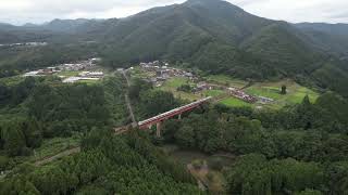 20220716 JR山陰本線 夕暮れ時287系特急電車 田んぼアートのおまけ付き