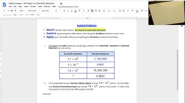 Video Lesson:  Re-Teach on Scientific Notation (8.EE.3 & 8.EE.4)