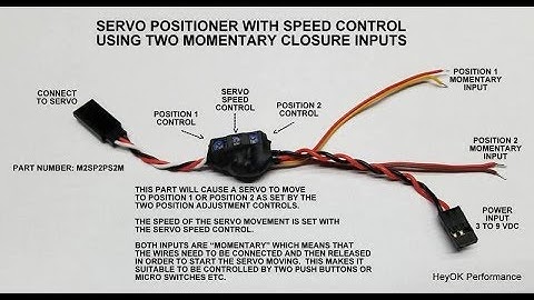 Push button servo mover with speed control adjustment for Cosplay or motion control use.