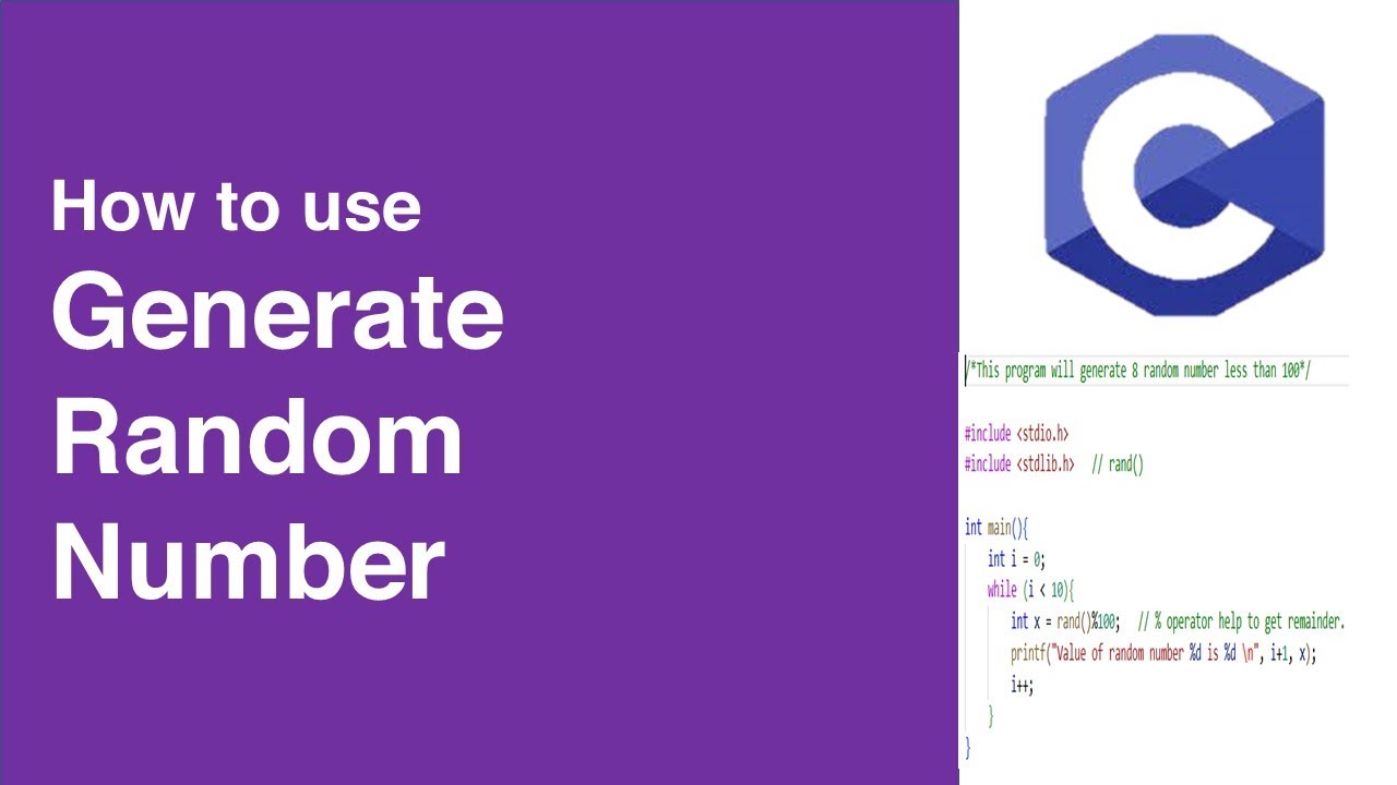 How to Generate 10 Random number in C language #cprogramming - YouTube