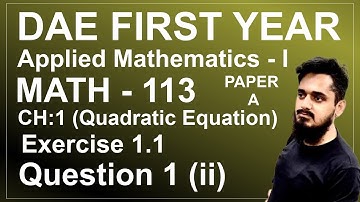 DAE MATH 113 Chapter 1 Exercise 1.1 Question 1 (ii) #math113