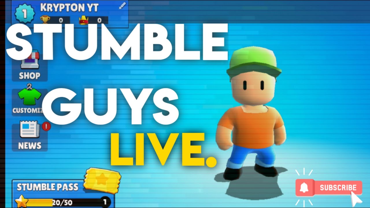 🔴 STUMBLE GUYS LIVE Aa Jao Sb Ft. KRYPTON GAMING #4 NEW UPDATE 0.23 OP