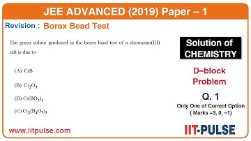 Solution of JEE Advanced 2019 Chemistry  P-1 Q.1 by Rajesh Joshi Sir