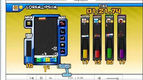 My Style at Tetris Friends - Tetris Sprint 5P Replay 4x