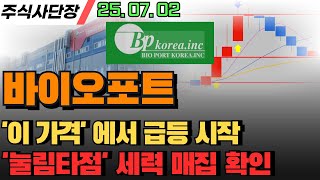 [바이오포트 주가전망] 눌림타점 매집확인🔥 '이 가격' 급등 나오는 이유