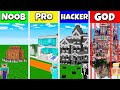 SECURE SAFEST HOUSE BASE BUILD CHALLENGE - Minecraft Battle NOOB vs PRO vs HACKER vs GOD / Animation