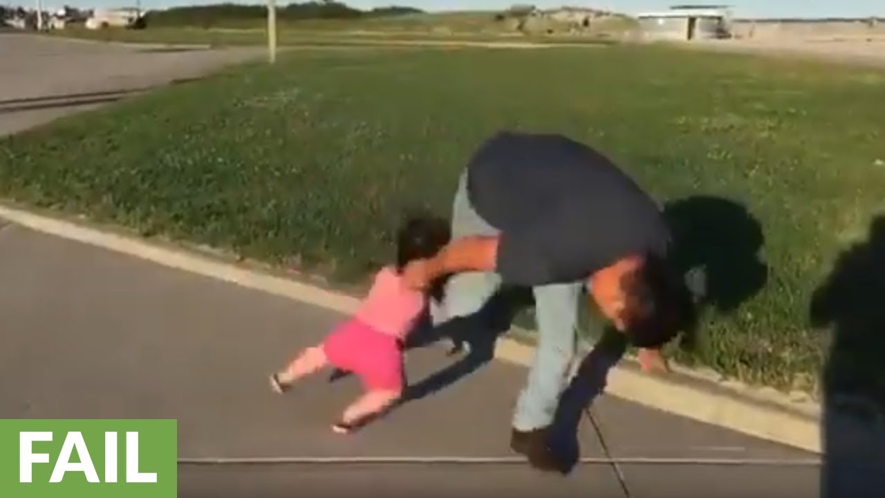 funny fails videos Dad tries to play with daughter, ends up in epic fail