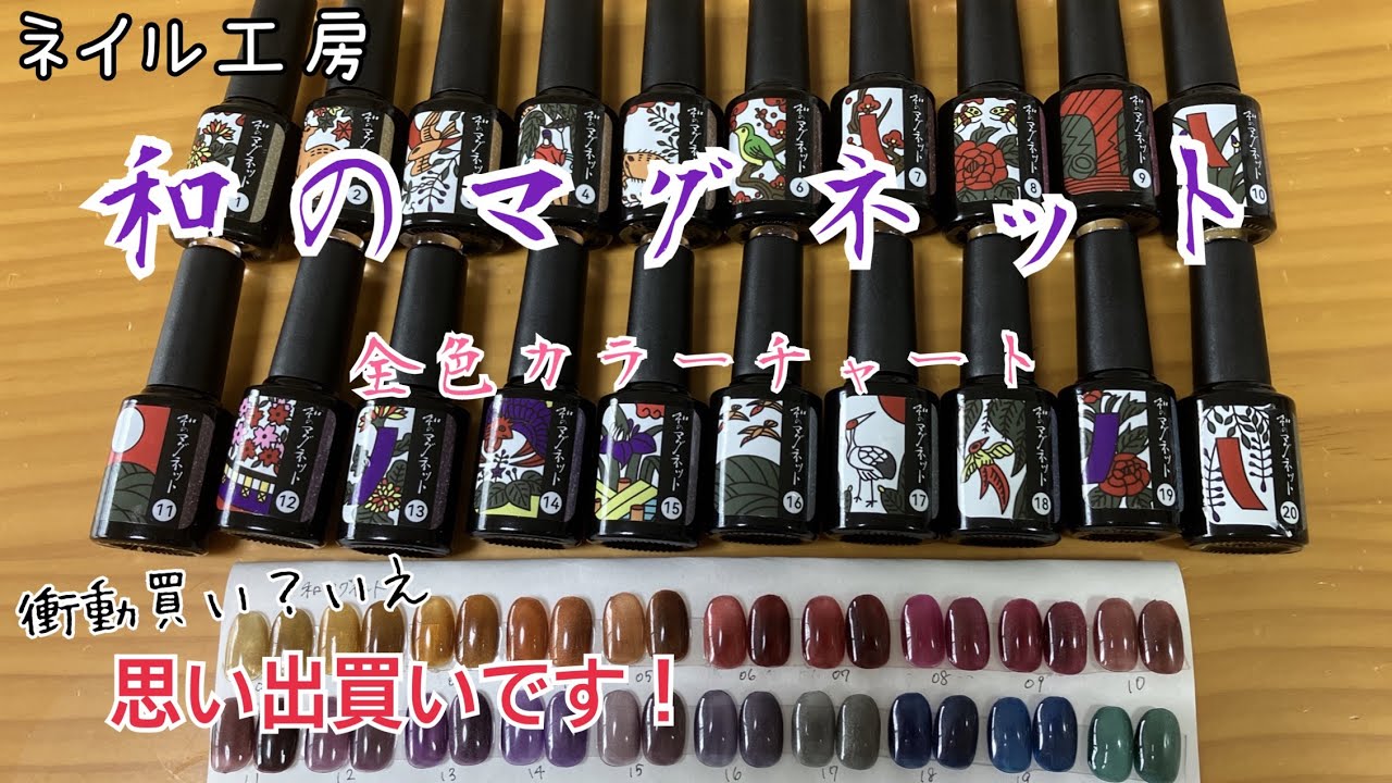 24色 マグネットチャート付き ネイル工房】5ミクロンマグネット ガラスバージョン 全35色カラー
