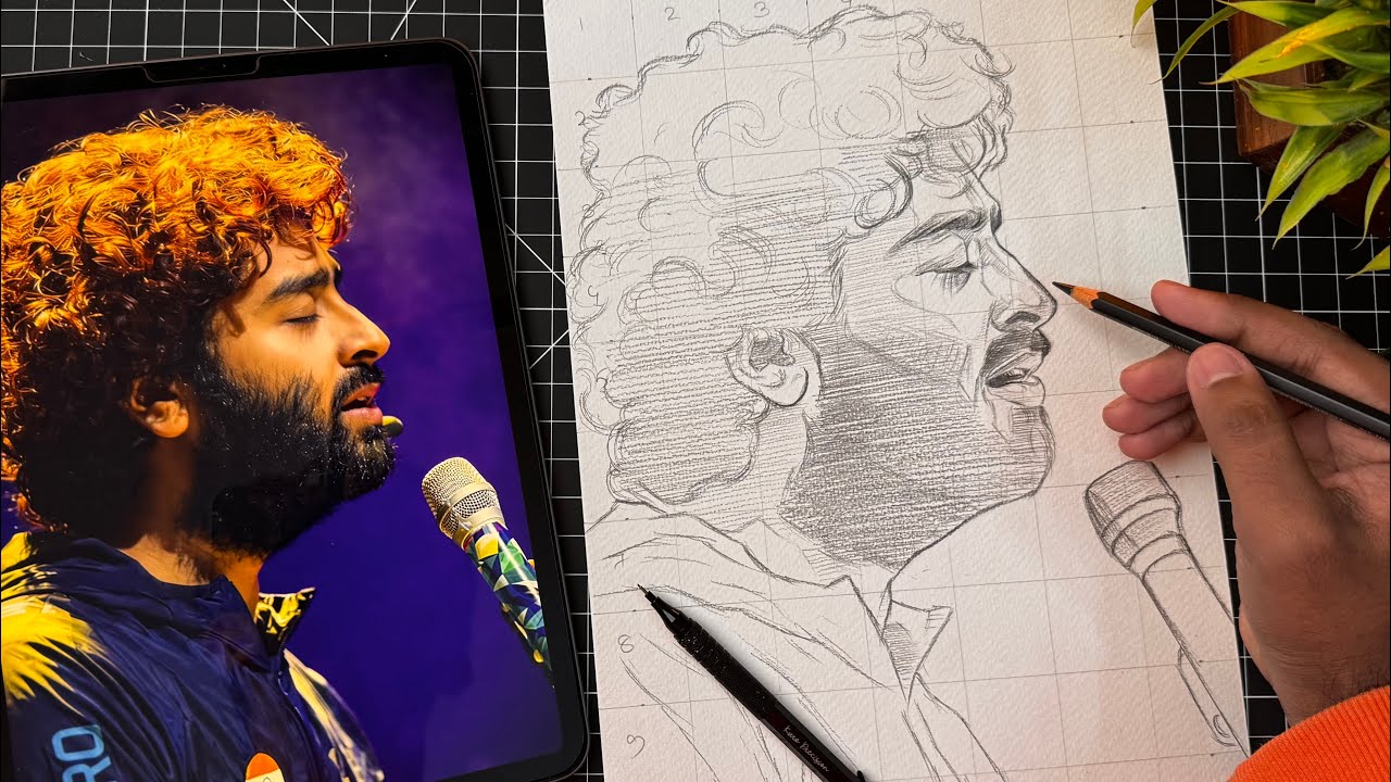 How to draw Arijit Singh,  Arijit singh drawing,  Outline Tutorial