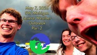 Powerful Storms, Perilous Potholes, and Portage, Michigan Storm Chase Part 2 May 7, 2024