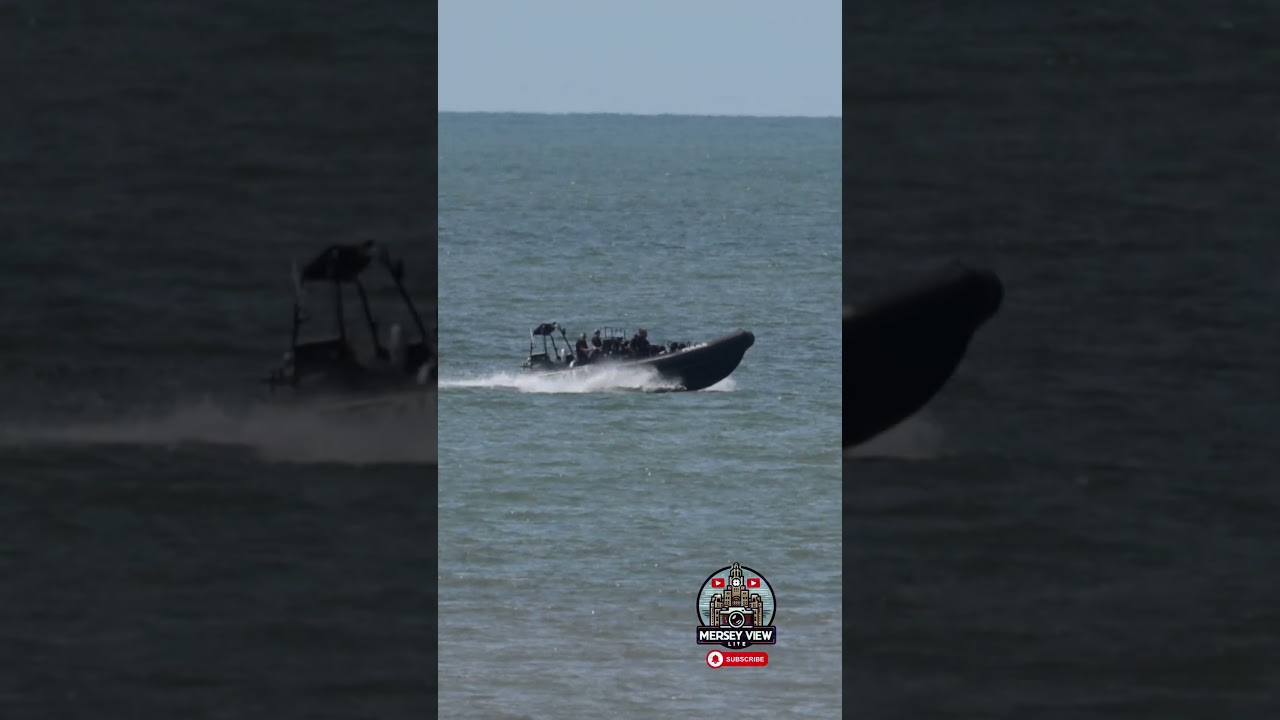 Police patrolling the bay at Blackpool Airshow 2026